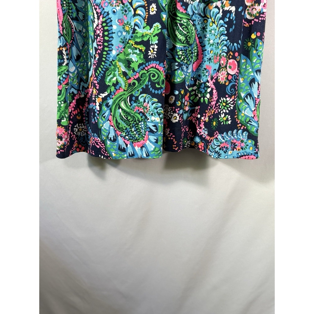Lilly Pulitzer Cath Dress Take Me To The Sea 3/4 Sleeve V Neck Cotton Womens‎ L - Picture 7 of 14